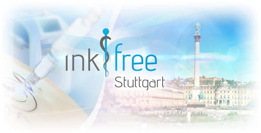 Bild mit Stuttgart und Logo - ink free Tattooentfernung Stuttgart